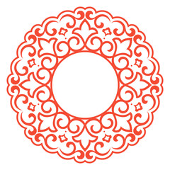 Decorative frame Elegant vector element for design in Eastern style, place for text. Floral pink border. Lace illustration for invitations and greeting cards