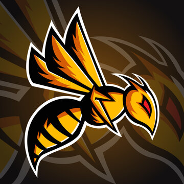 Bee / Hornet Mascot Logo, Bee / Hornet Esport Logo Template