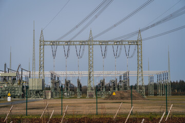 Substation for high voltage electricity