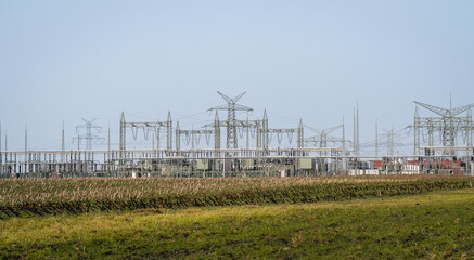 Substation for high voltage electricity