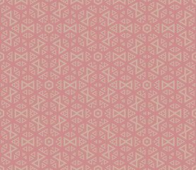 Abstract fantasy thin line hexagon, triangle geometric seamless pattern. Creative mosaic, tile background. 