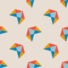 Arrow geo seamless pattern with triangles. Endless background of geometric shapes. 