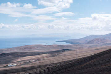 Fototapeta na wymiar Lanzarote sunny islands sea landscape