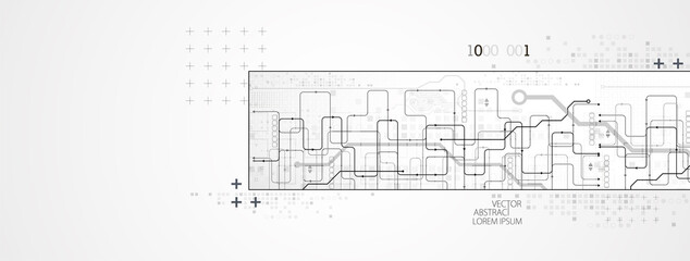Abstract horizontal technology background. Communication concept, futuristic digital innovation background. Vector illustration