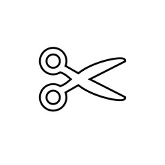 Scissors vector icon. Linear object symbol.