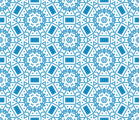 Abstract fantasy thin line hexagon, triangle geometric seamless pattern. Creative mosaic, tile background. 