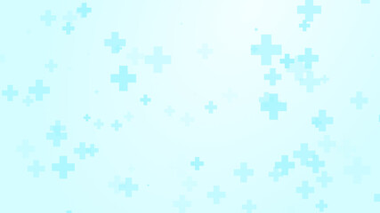Abstract medical blue cross pattern white background.