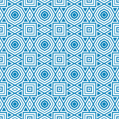 Abstract fantasy thin line hexagon, triangle geometric seamless pattern. Creative mosaic, tile background. 