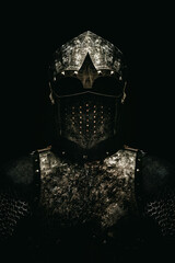Portrait of a medieval fighter in armor