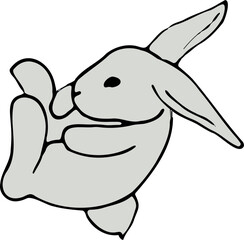 Color Easter illustration. Bunny