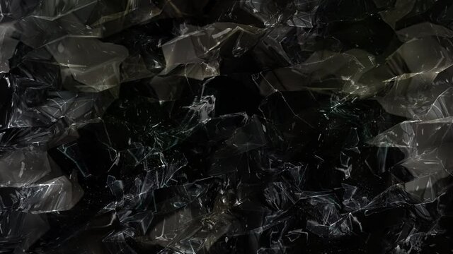 An abstract 'mirror' background animation, using wire frames and broken glass image textures.