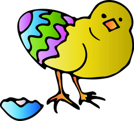 Color Easter illustration. Chick