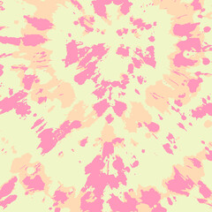 Vector Swirl. Ethnic Abstract. Coral Hand Drawn Fabric Print. Pale Pink Ink Textured. Tie Dye Print. Bohemian Art. Vector Decoration. Tie Dye Colorful. Hippie Fabric. Boho Fashion.