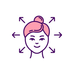 Choices freedom RGB color icon. Encouraging female independence. Women capabilities. Making decisions. Woman power. Understanding own wants, needs and desires. Isolated vector illustration