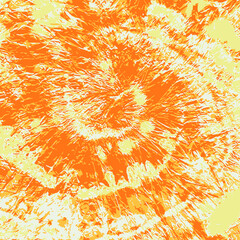 Vector Flower. Ethnic Texture. Orange Craft Art Ornament. Yellow Hippie Fabric. Tie Dye pattern. Psychedelic Art. Vector Shirt Print. Tie Dye Spiral. Boho Fashion. Batik Brush.
