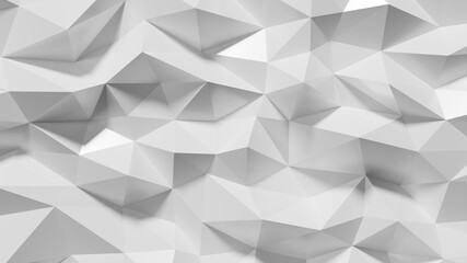 3d rendering of abstract geometric triangular white background