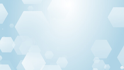 Abstract hexagon geometric white blue pattern technology medical and science background.