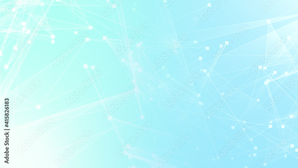 Poster abstract blue white polygon tech network with connect technology background. abstract dots and lines