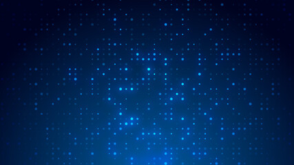Fototapeta premium Dot white blue pattern screen led light gradient texture background. Abstract technology big data digital background. 3d rendering.