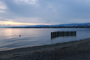 Fototapeta premium Coucher de soleil à Préverenges