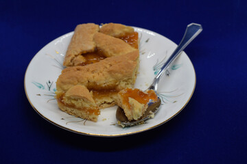 Homemade pie with orange jam, sweet food