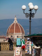 Obraz premium Italia, Toscana, Firenze, la cupola del Duomo vista da Piazzale Michelangelo.