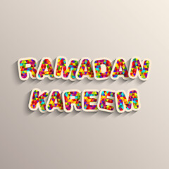 Ramadan Kareem greeting card for the Muslim community festival celebration.