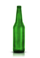 glass green beer bottle
