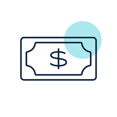 Dollar money banknote vector icon