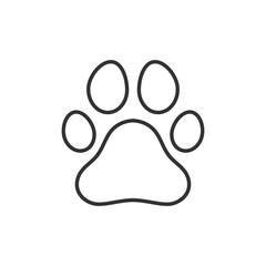 Paw line icon. Black print linear paw trace. Footprint of unknown animal. Vector isolated on a white. © Віталій Баріда
