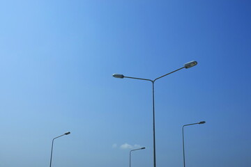 a streetlamps day the sky