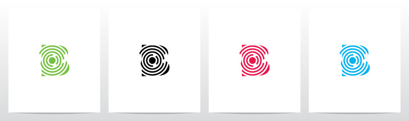 Circular Lines On Letter Logo Design B