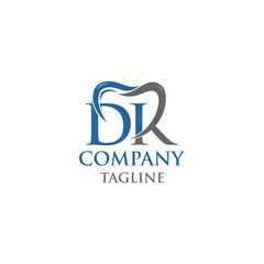 initial DR or DK dental logo