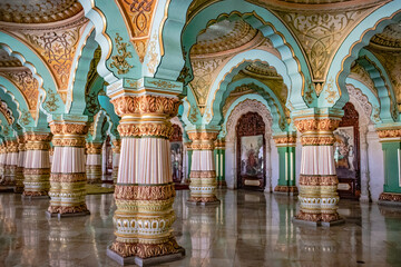 interior amazing fine artwork decoration on wall and pillars