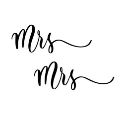 Mrs Mr- hand drawn calligraphy inscription.