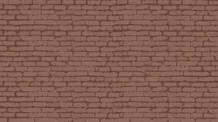 background of painted brown brick wall from uneven bricks