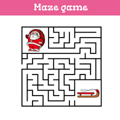 Maze game for children Cute cartoon worksheet Vector illustration