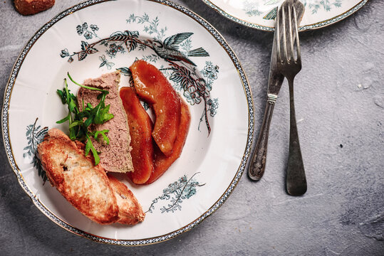 Chicken Liver Parfait With Stewed Quince.selective Focus