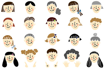 色々な表情と手