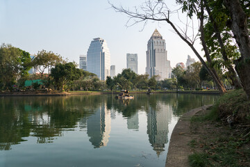 Naklejka premium Lumpini Park, public park in central Bangkok, Thailand