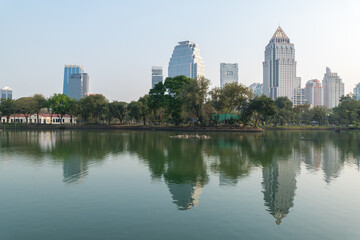Plakat Lumpini Park, public park in central Bangkok, Thailand