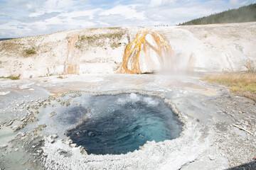 geyser in park national park Hot Springs Yellowstone Nationalpark