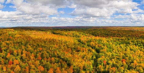 Wonderful Colorful autumn countryside scenic drive in the Upper Peninsula