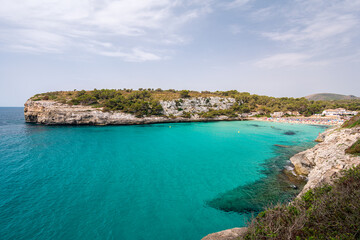 Cala Romantica bay at Mallorca island in summer time