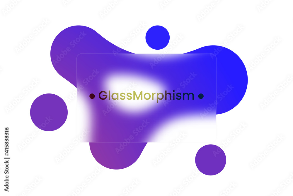 Poster abstract background. transparent frame in glass morphism style