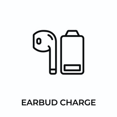 earbuds charge icon vector. earbuds charge sign symbol for modern design. Vector illustration	