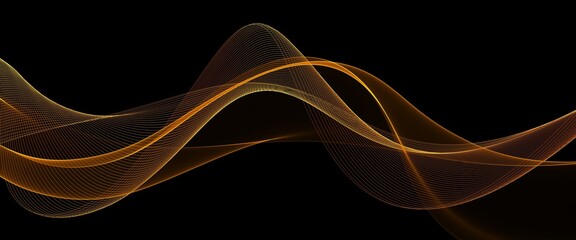 Abstract orange waves background. Template design
