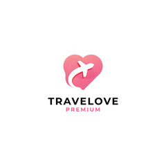 Travel Love logo vector icon illustration modern style