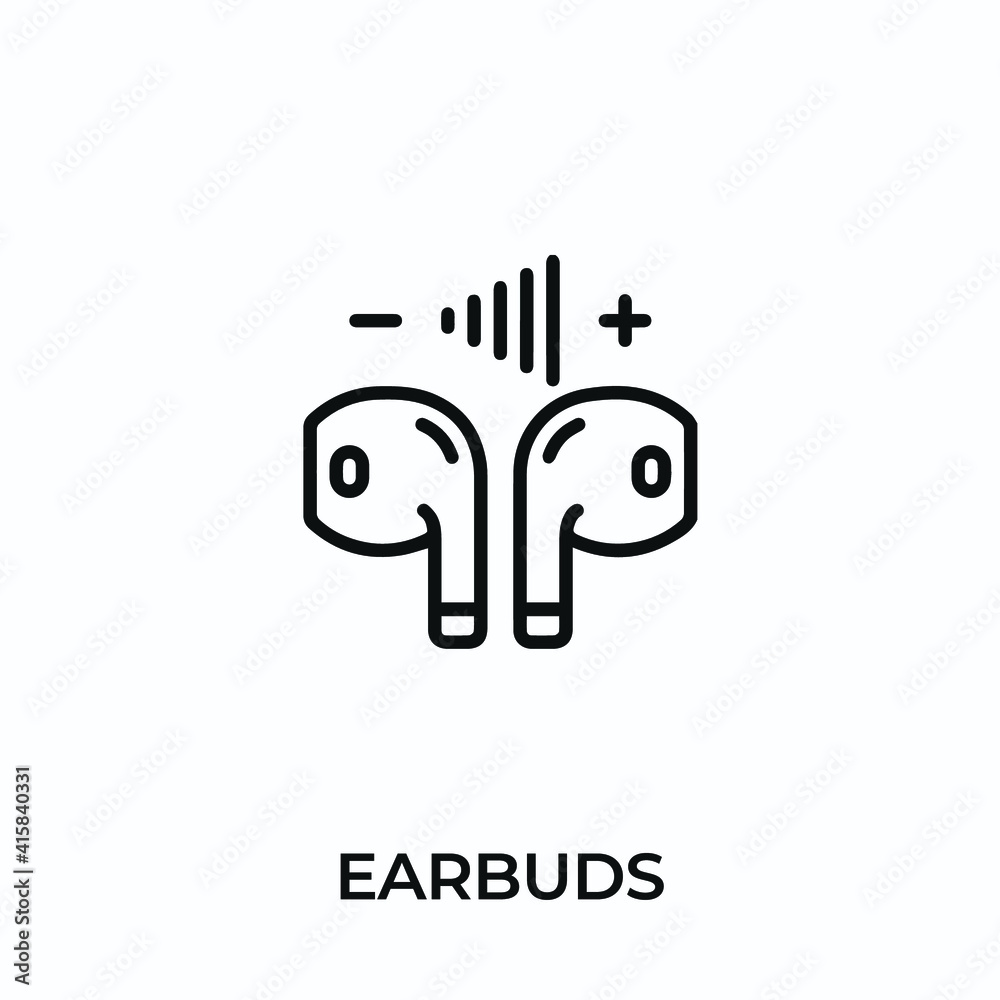 Wall mural earbuds icon vector. headphones sign symbol for modern design. vector illustration