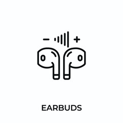 earbuds icon vector. headphones sign symbol for modern design. Vector illustration	